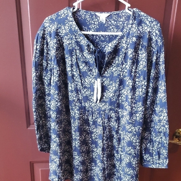 Caslon Blue Floral Blouse NWT from NORDSTROM 1X - Picture 1 of 10